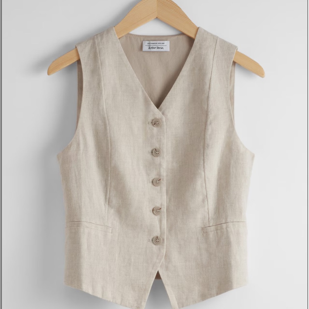 & Other Stories Cream Linen Blouse